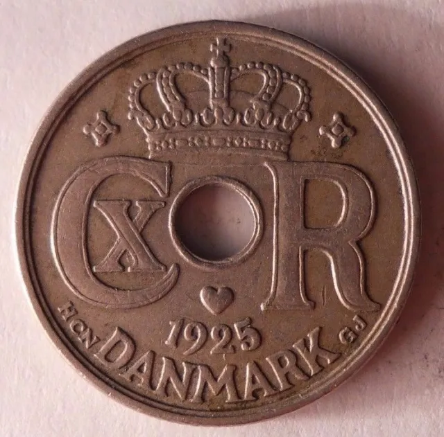 1925 DENMARK 10 ORE - Low Mintage - Free Shipping - DENMARK BIN