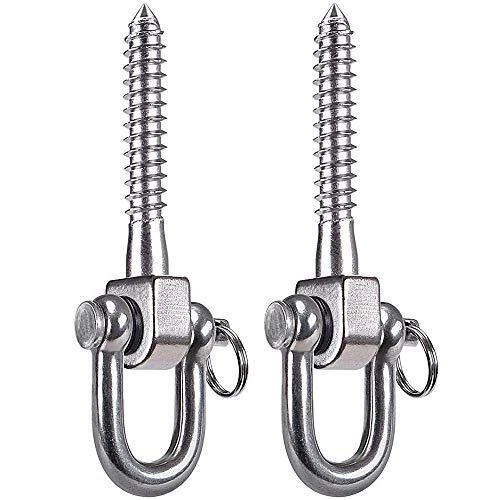 SELEWARE Lot de 2 crochets de balançoire à 180° en acier inoxydable SUS304 - ...