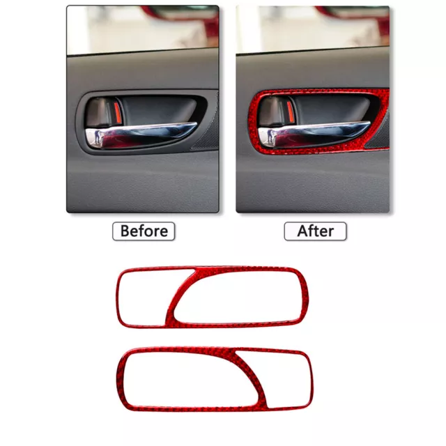 Red Carbon Fiber Rear Door Handle Cover Trim For LEXUS IS250 300 350 2006-2012