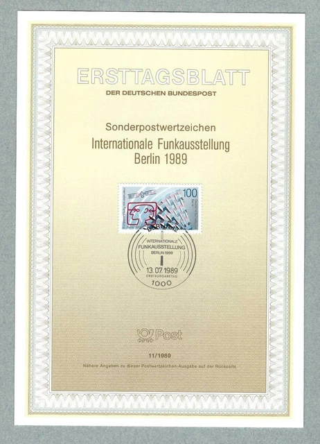 ETB, Deutsche Bundespost Berlin, Ersttagsblatt 11/1989 - IFA Berlin 1989