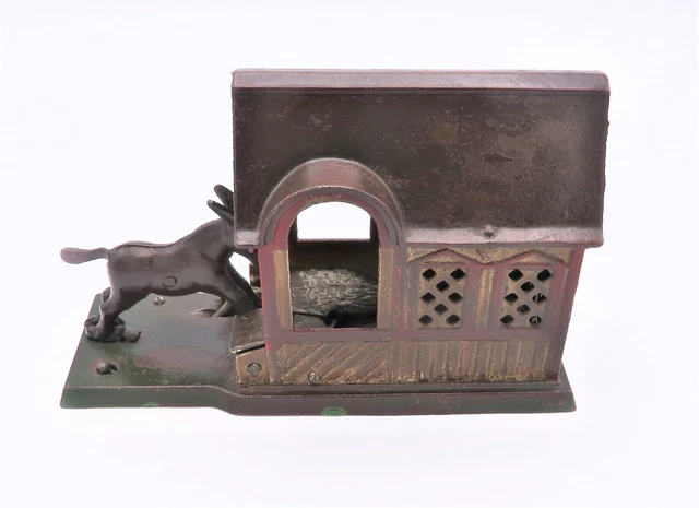 Antique Cast Iron  Mechanical Bank MULE ENTERS BARN J & E Stevens c. 1880