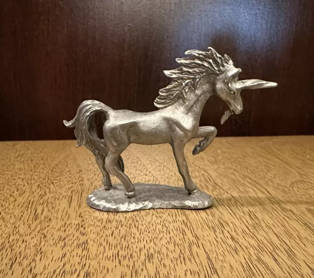 Pewter unicorn Figurine - 1980s vintage collectible