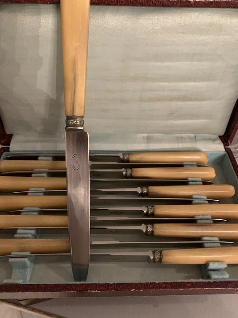 12 couteaux de table anciens en écrin