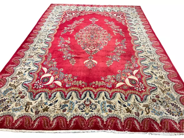 Splendido tappeto persiano annodato a mano Keschan tappeto sughero 394x274 cm