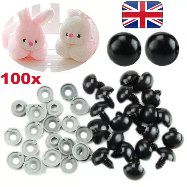 100x DIY Plastic Safety Eyes Soft Toy Teddy Bear Doll Animal Making Craft Screw.