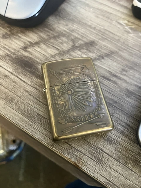 Zippo Indian Chief Brass Lighter 2000