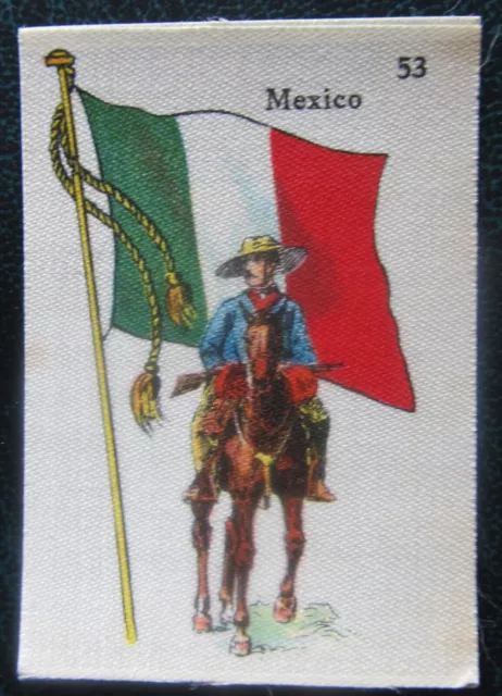 Cigarette Silks Card Ww1 Mexico military La Favorita Soldiers Flag ORIGINAL BACK