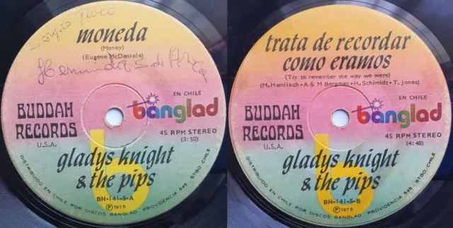 Gladys Knight & The Pips Money 1975 Spanish Titles R&B Soul Pop Chilean Prs Only