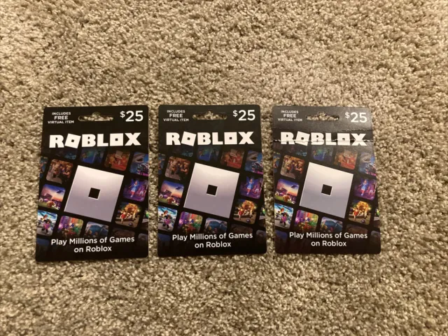 ROBLOX GIFT CARD digital (3 X $25 Gift Cards) $70.00 - PicClick