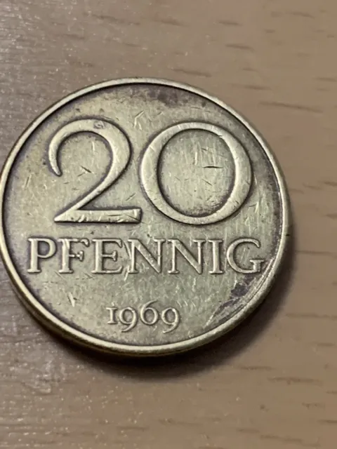 DDR, 20 Pfennig - Umlaufmünze, 1969