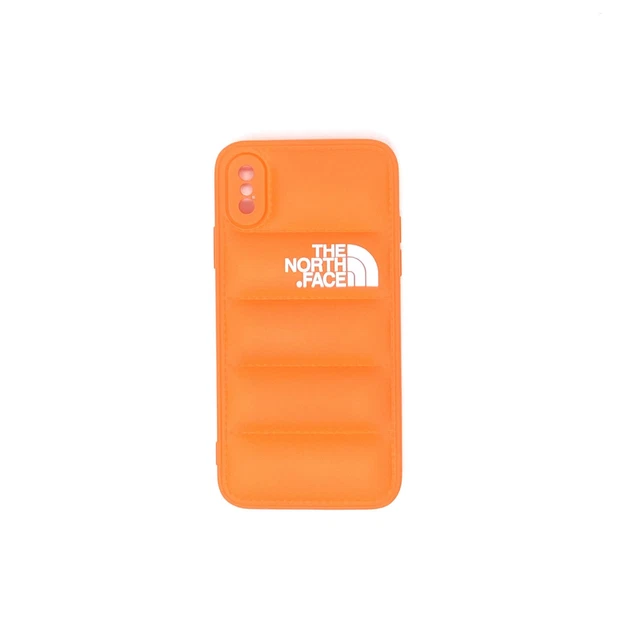Cover Iphone X "The North Face" Puffer Piumino Arancione Silicone Case