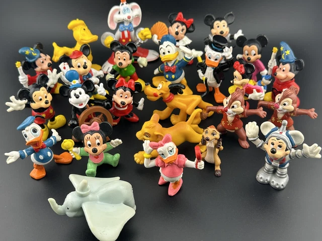 Vtg Walt Disney Figures Lot of 25 PVC Mickey Minnie Roger Donald Dumbo Daisy EO