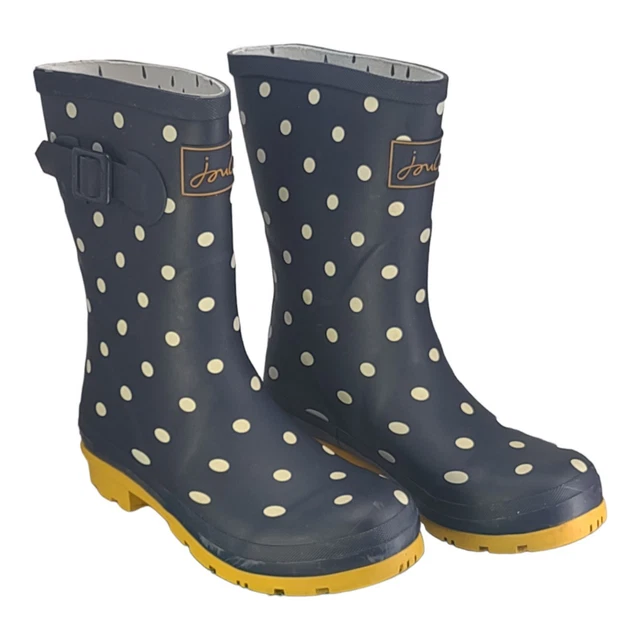 Joules Womens Molly Welly Rain Boots, Navy Blue Polka Dot 202485 Women's Size 6 Joules Womens Molly Welly Rain Boots, Navy Blue Polka Dot 202485 Women's Size 6
