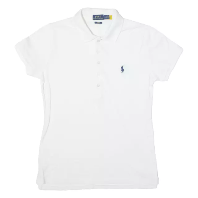 POLO RALPH LAUREN Slim Fit Womens Polo Shirt White Short Sleeve M