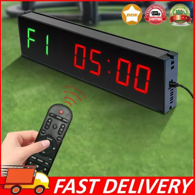 LED Interval Timer Wall Mounted Down/Up Clock Stopwatch for Competition Training