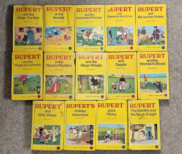 RARE!! Rupert Little Bear Library - Mary Tourtel Books: 1-7,9,10,12,13,16,17,18