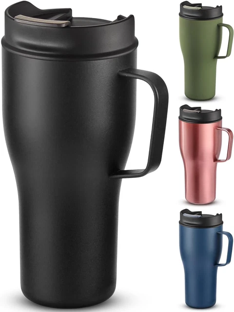 24 Oz Insulated Coffee Mug with Lid, Stainless Steel Coffee Travel Mug with Hand