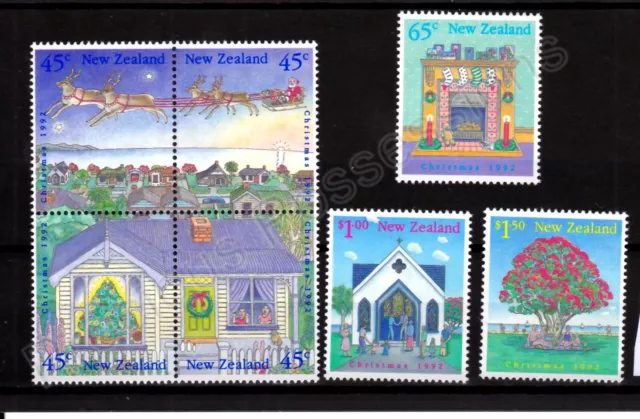 New Zealand Sg 1700-1706 1992 Mnh Mint Stamp Set Christmas