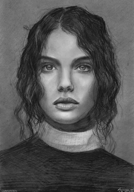 original drawing A3 25MrA Art Realism Modern Pastel Modern Female portrait