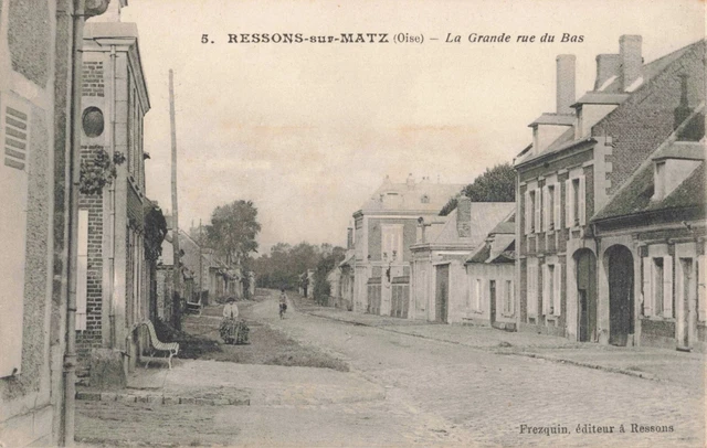 Cpa Oise 60 Ressons Sur Matz La Grande Rue Du Bas