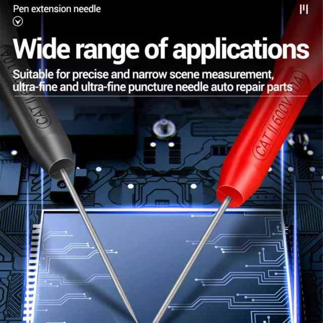 2X Multimeter Test Lead Extention Back Probe Sharp Needle SALE Pins Micro X3A9 3