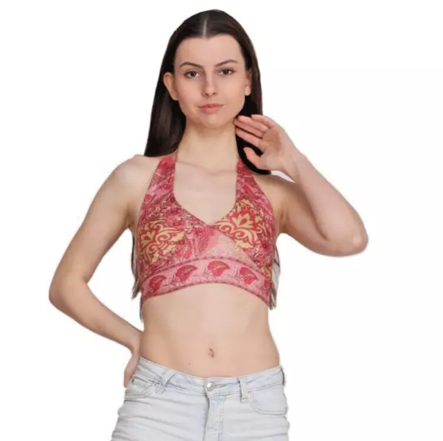 Tops cortos sin mangas con cuello halter para mujer, paquete de 05 - Mezcla...