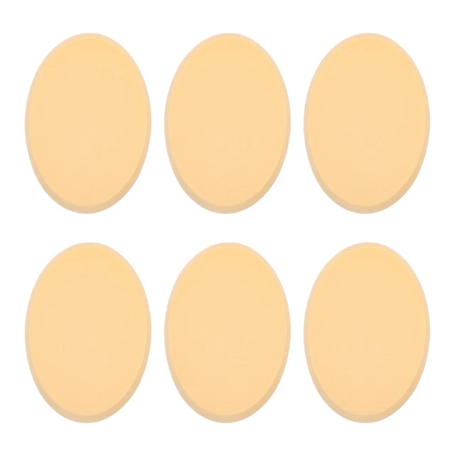 6 un. esponjas de maquillaje esponja facial ovalada de doble uso base esponjas de maquillaje