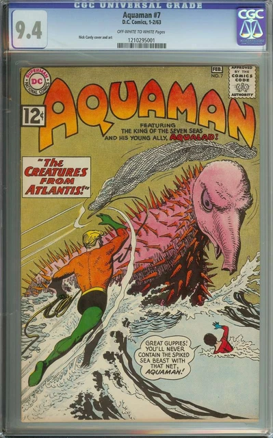 Aquaman #7 Cgc 9.4 Ow/Wh Pages