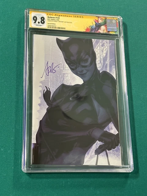 Batman #132 Cgc 9.8 Ss Artgerm 1:50 Foil Virgin Variant Signed Custom Label