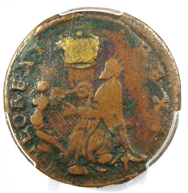 1670 New Jersey St Patrick Farthing Colonial Coin 1/4P - PCGS Fine Detail