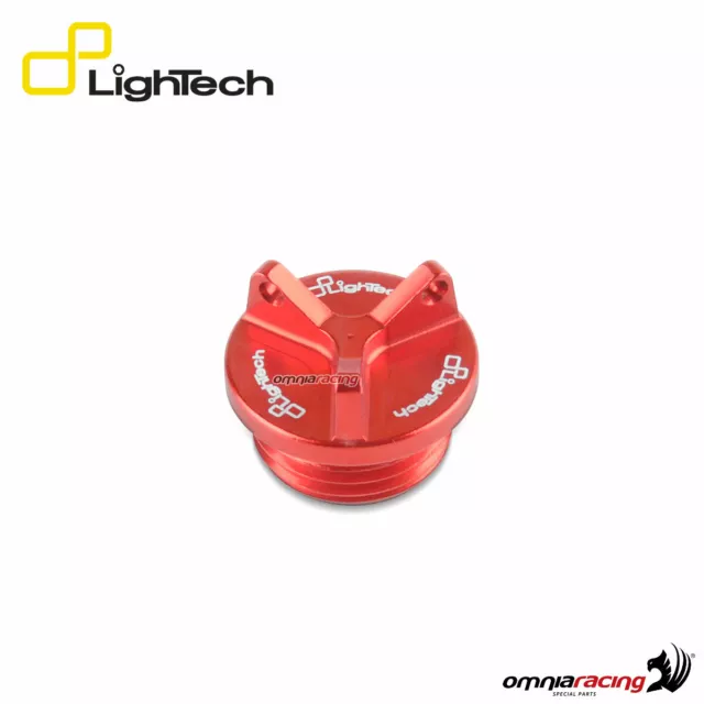 Oil filler cap Lightech ergal made red for Aprilia RSV4/factory/APRC 2017