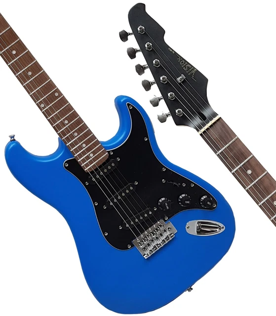 Optik ! E-Gitarre Matt Blau - Pickup Glanz Schwarz - Elektrogitarre - Tremolo -#