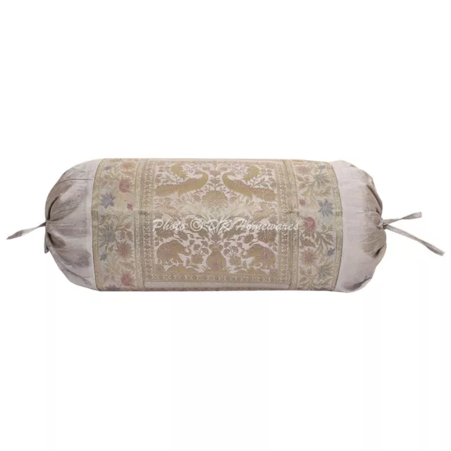 Taie d'oreiller Hippie Yoga, housse de traversin, brocart gris Jacquard...