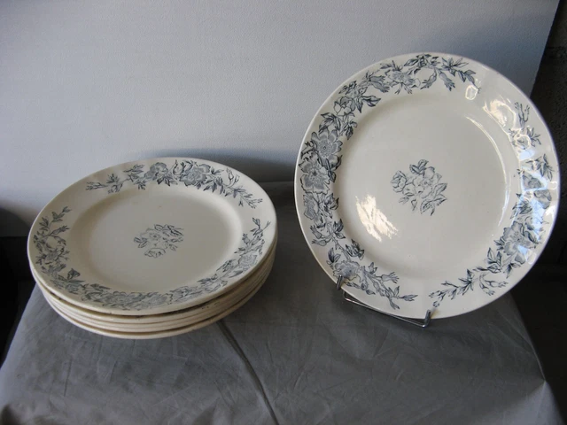 ASSIETTE PLATE ANCIENNE signé Fontanges France Sarreguemines décor