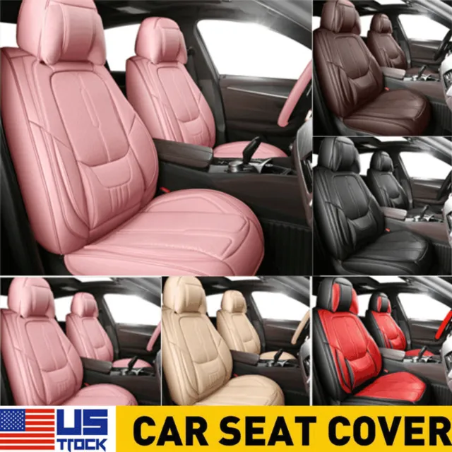 Full Set Universal Car Seat Covers Deluxe PU Leather 5 Seats Cushion Protector