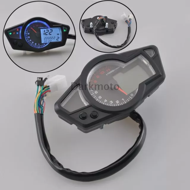 11000 RPM Motorcycle Universal LCD Digital Odometer Speedometer Gauge Instrument