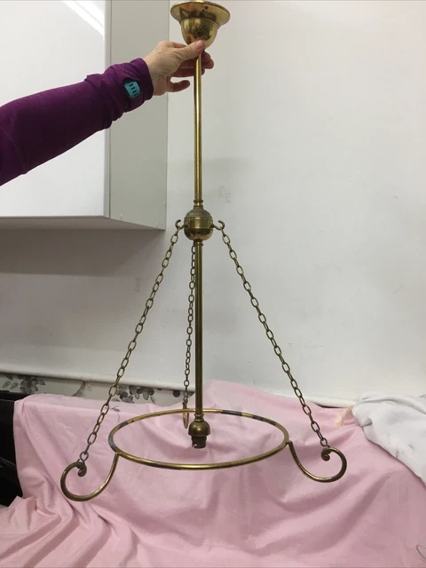 Vintage Brass Chandelier  Gothic/ Victorian Style Pendant Light 56 cm drop 46 cm