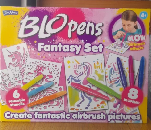 Blo Pens FANTASY SET Reusable Stencils Blopens Blow Airbrush Pictures John Adams