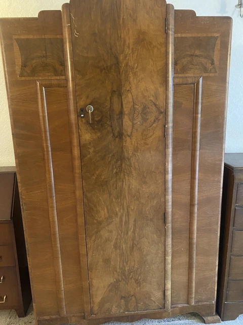 art deco Wardrobe With walnut Finish