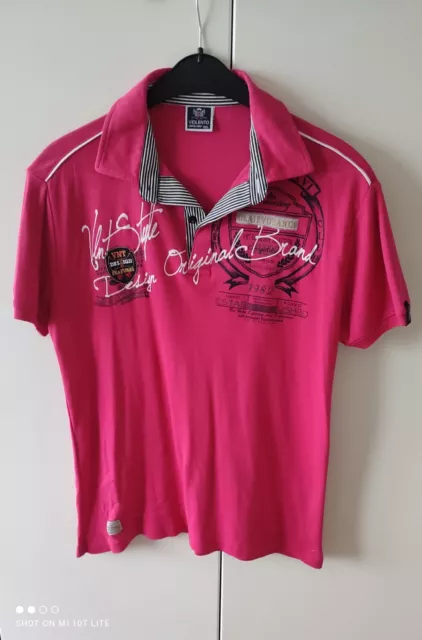 Poloshirt Gr. XXL ViOLENTO Pink mit Knopfleiste