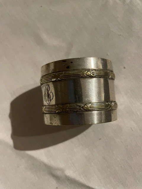 Rond De Serviette Ancien – Métal Argenté – Art De La Table Vintage – 0.43gr