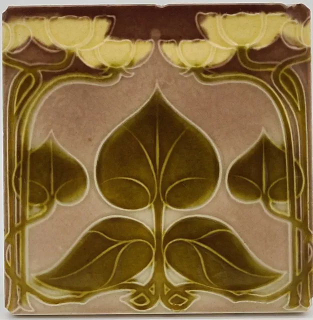 Antique Fireplace Tile Art Nouveau Floral Design T & R Boote Ltd C1906-8 AE2