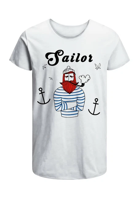 T-Shirt Sailor Minimal Uomo Abbigliamento 100% Cotone Taglia dalla S a XXL