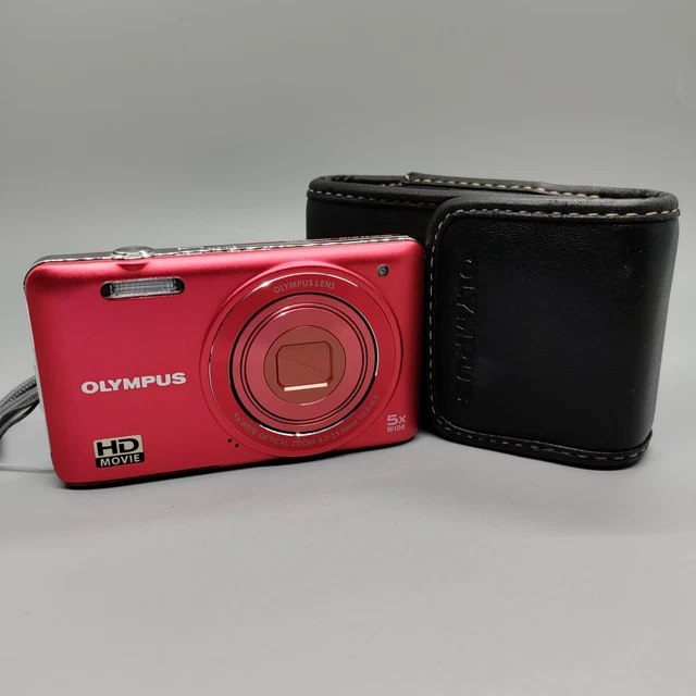Olympus D-745 14.0MP Compact Digital Camera Red Tested