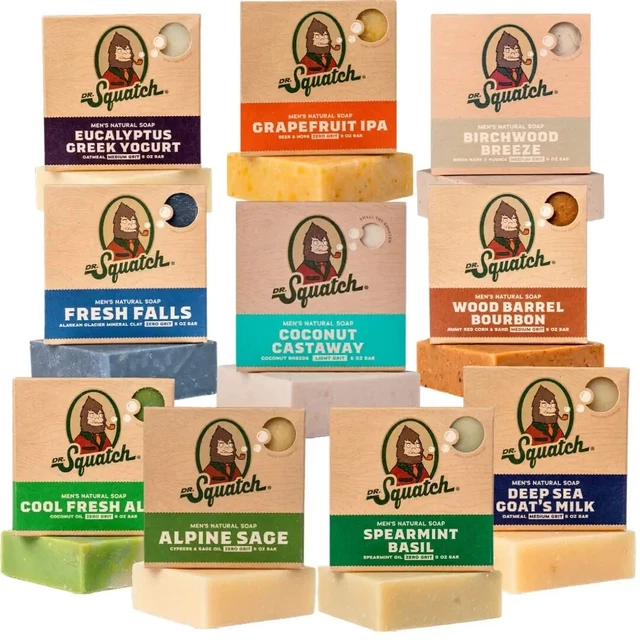 Dr Squatch Men's Bar Soap Men's Natural Bar Soap Cold Processed Soap Made in USA