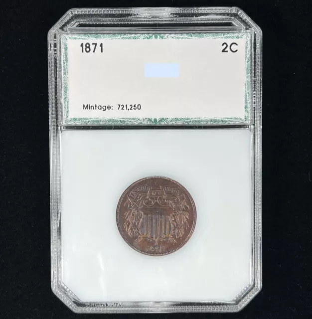 1871 2C PCI Better Date Two Cent Piece - Nice US Type Coin