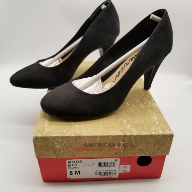 American Rag Women Felix Heels Size 6 M Black Faux Suede