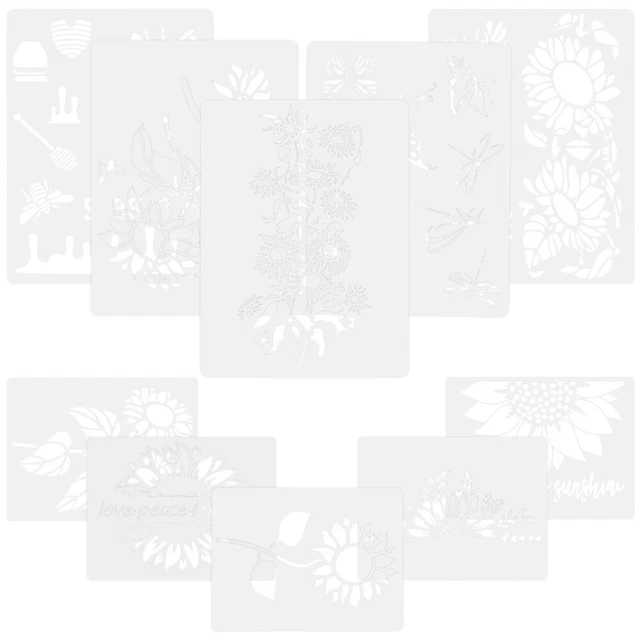 10 Sheets Multi-function Stencils Botanical Drawing Template DIY Tools Plant
