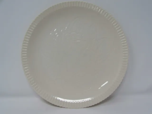 Shelledge by Syracuse Salad Plate Embossed Floral All White Narrow Fluted Rim