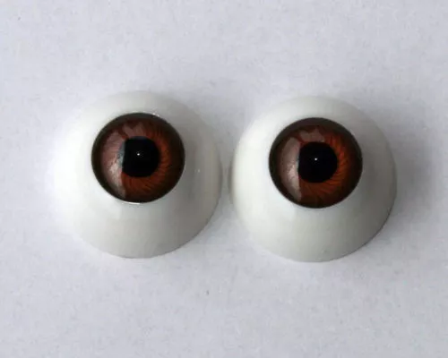 Reborn Half Round Acrylic Doll Eyes- Light Brown- 22mm